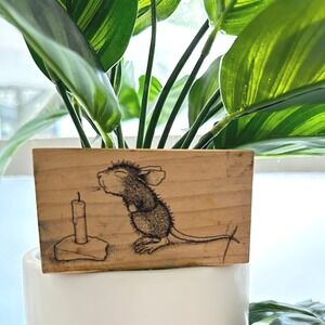 Stampa Rosa House Mouse Make A Wish Rubber Stamp‎ 1998 Retired
